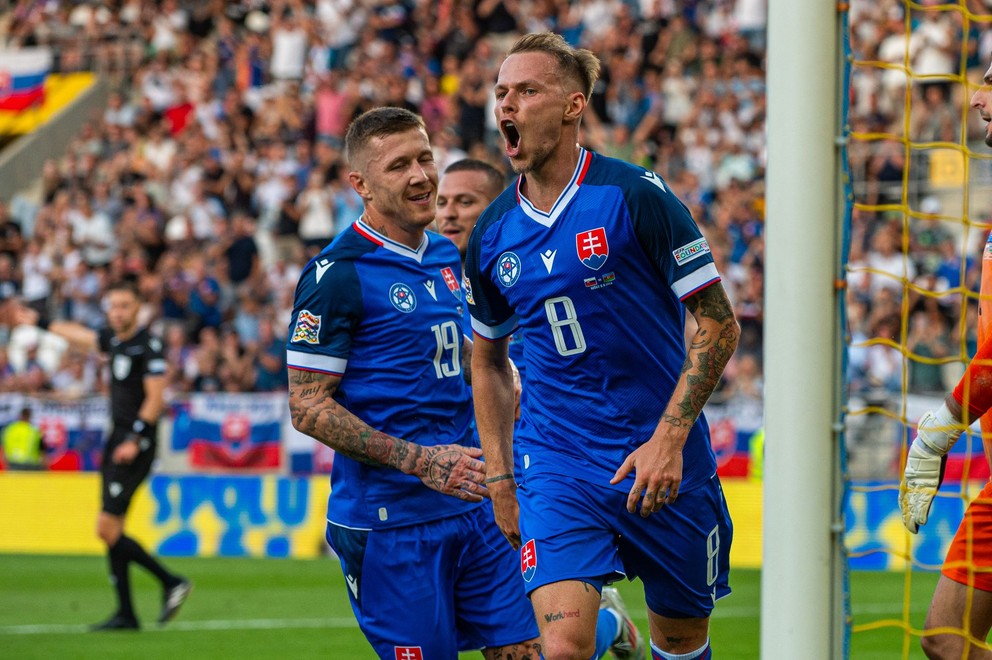 Ondrej Duda v zápase Ligy národov 2024/25 Slovensko - Azerbajdžan 2:0 (Košice, 8.9.2024).