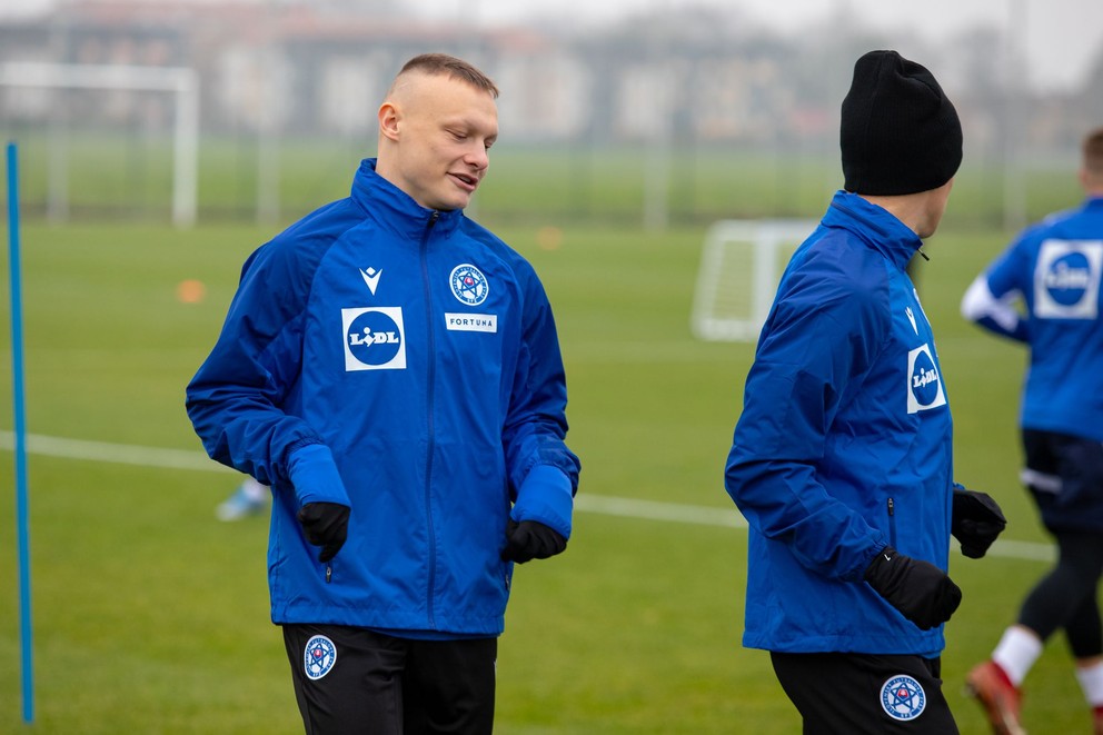 Nino Marcelli na tréningu reprezentácie do 21 rokov v Šamoríne pred dvojzápasom s Holandskom a Portugalskom (11.11.2024)