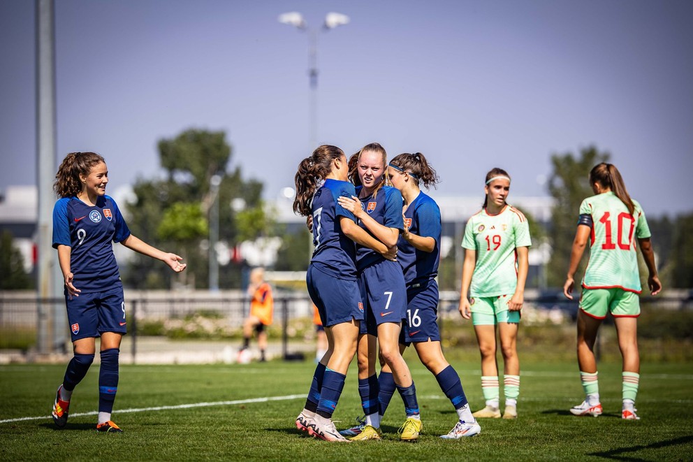 Ilustračná snímka zo zápasu Slovensko WU17 - Maďarsko WU17 1:0 (28.08.2024, Dunajská Streda).