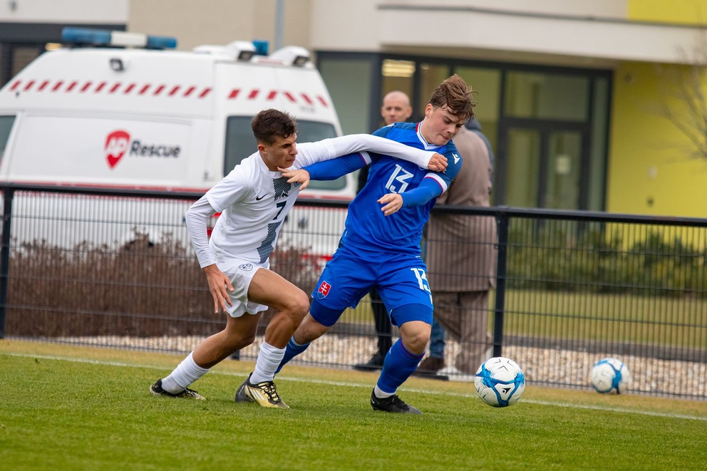 Fabian Lungu, Alex Kužma v prípravnom zápase Slovensko U15 – Slovinsko U15 v Dunajskej Strede (28.10.2024)