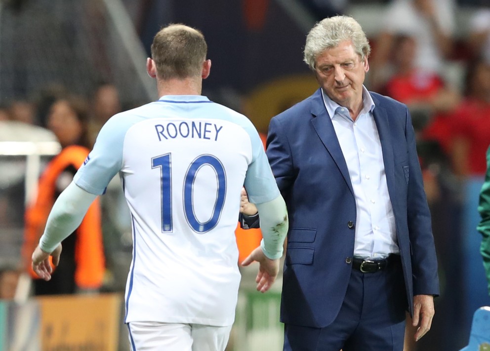 Tréner Anglicka Roy Hodgson a kapitán tímu Wayne Rooney.