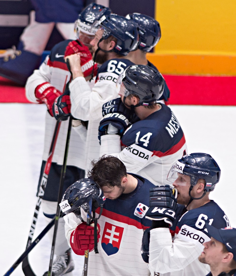 Smútok slovenských hokejistov na tohtoročných majstrovstvách sveta. Ani tento rok nepostúpili do štvrťfinále.