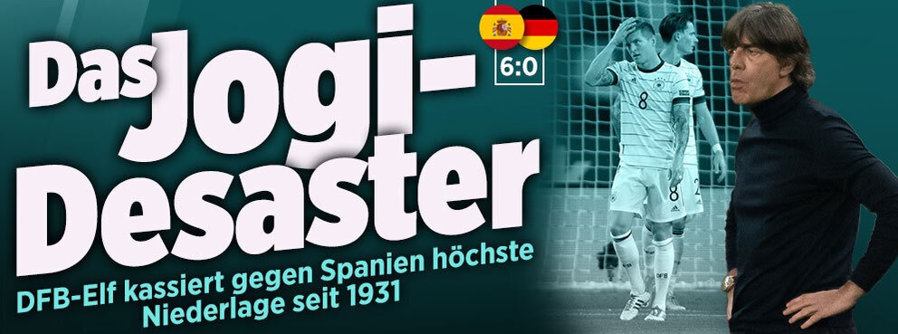 Titulka onlajnovej verzie Bildu po prehre 0:6 v Španielsku.