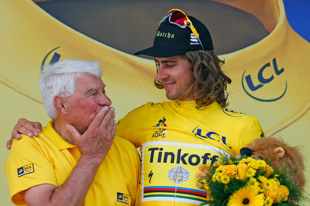 Petrovi Saganovi blahoželala aj cyklistická legenda Raymond Poulidor.