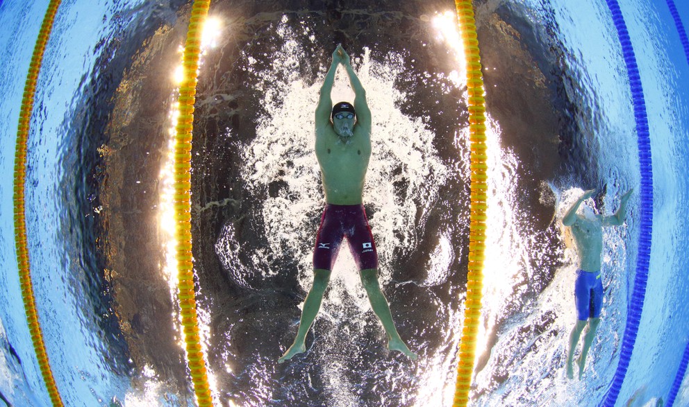 Plávanie, 200 metrov prsia, Japonec Jasuhiro Koseki.