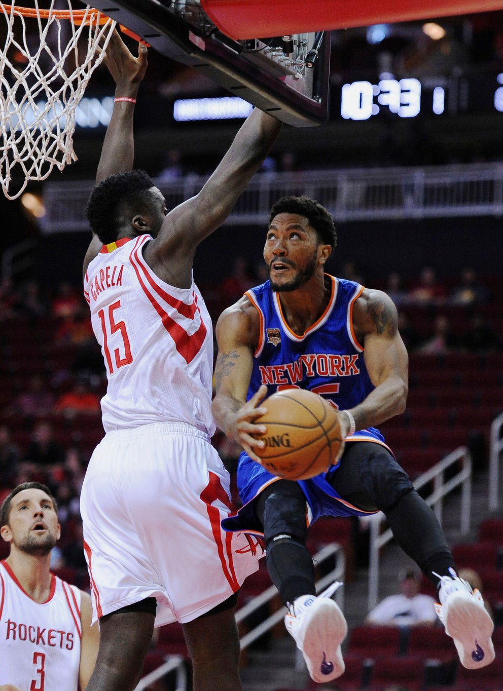 Basketbalista New Yorku Knicks Derrick Rose.
