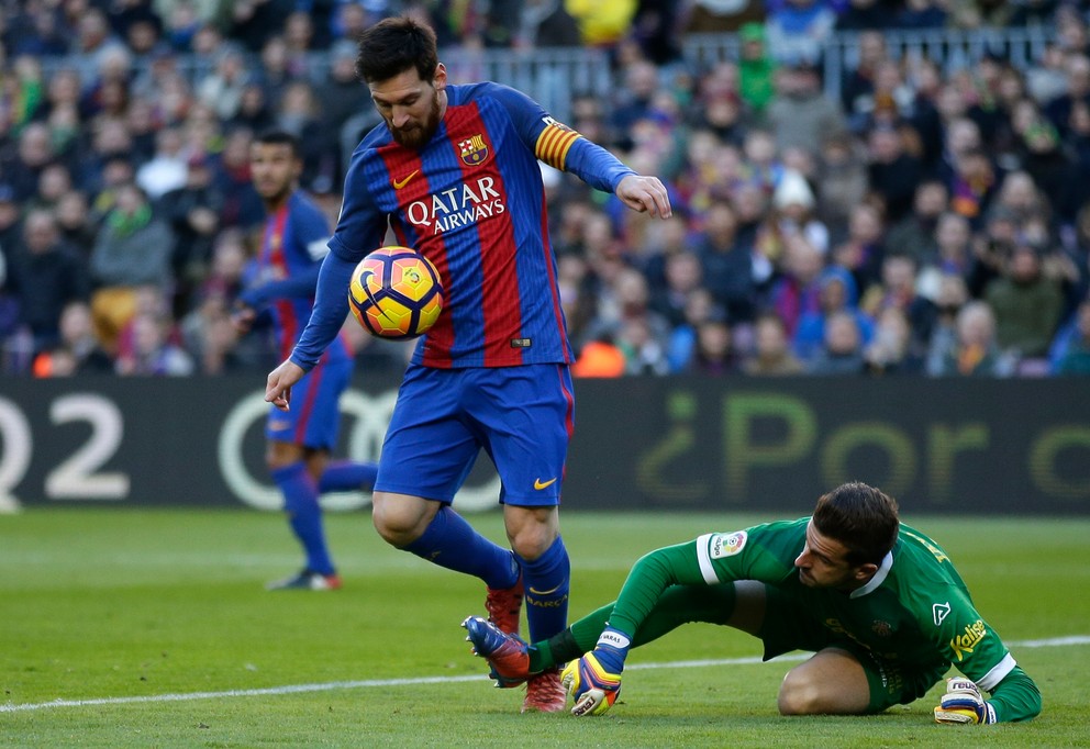 Lionel Messi v zápase proti Las Palmas.