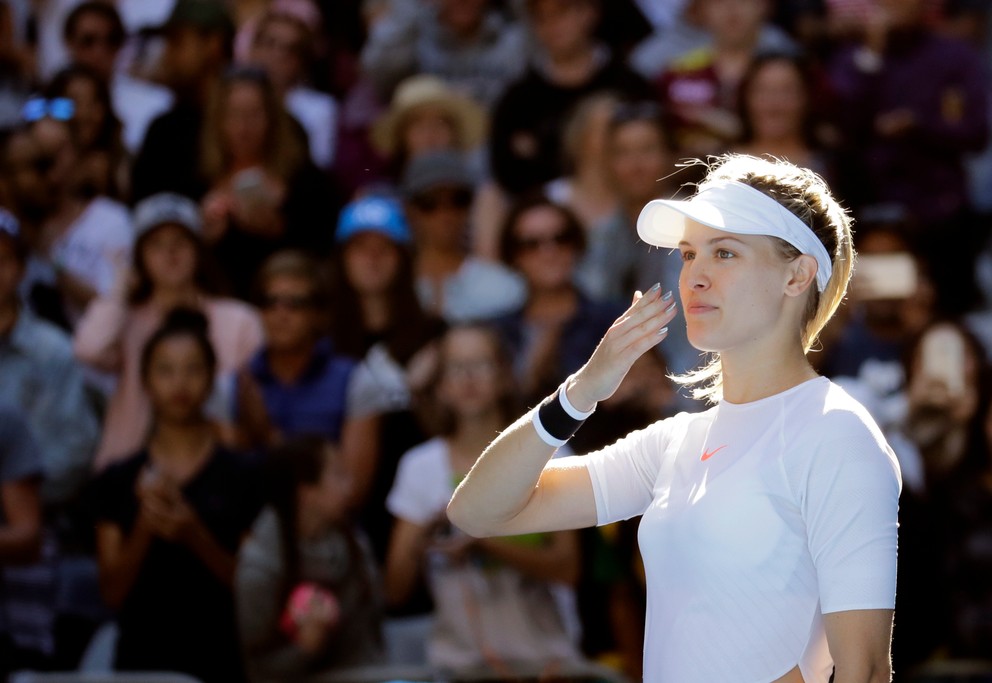 Eugenie Bouchardová sa teší z postupu do tretieho kola.