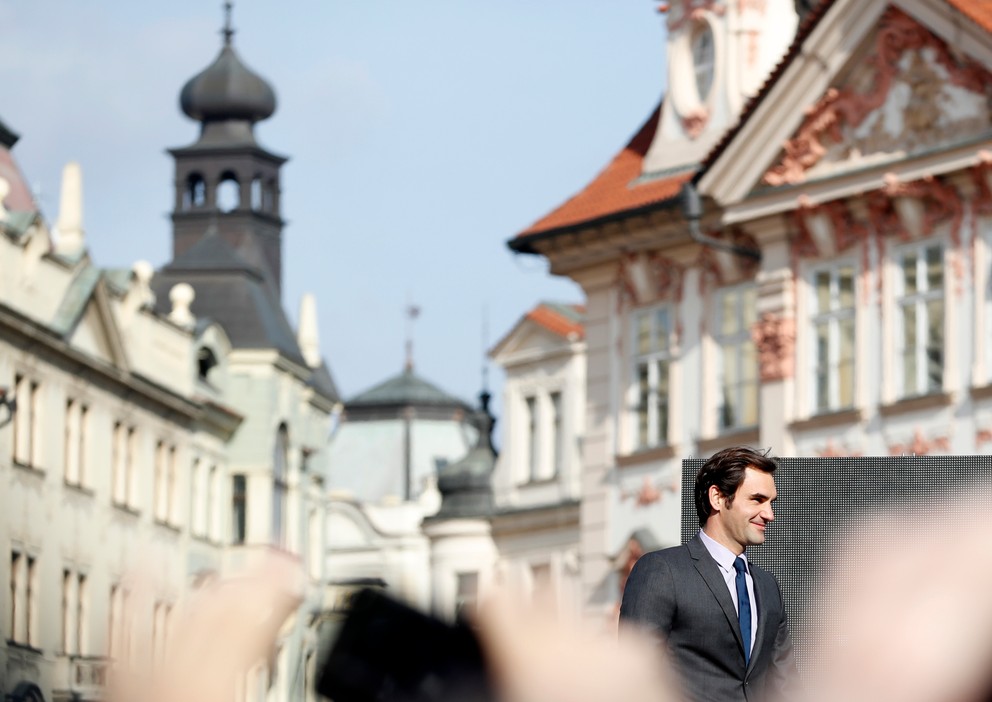 Roger Federer v Prahe.