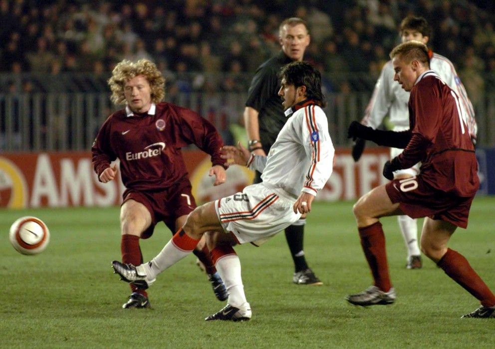 Rastislav Michalík (vpravo) hral v drese Sparty v Lige majstrov aj proti AC Miláno.