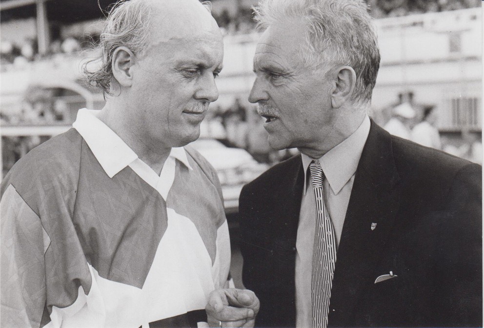 Legendárne duo. Jaroslav Pollák (vľavo) s nezabudnuteľným trénerom Jánom Zacharom.