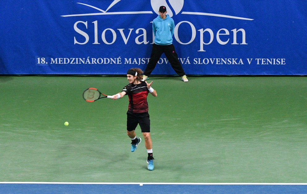Lukáš lacko v priebehu finále Slovak Open.