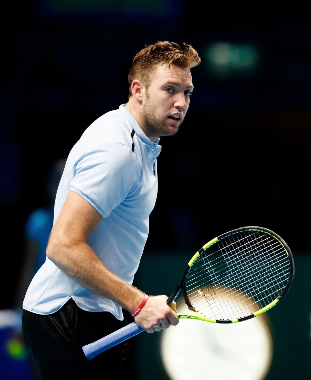 Americký tenista Jack Sock počas zápasu.