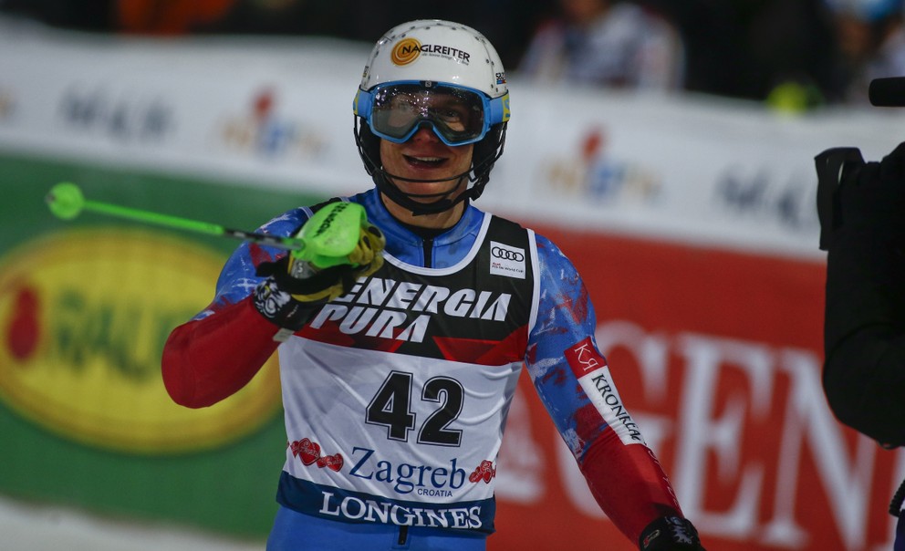 Adam Žampa bodoval v slalome v Záhrebe.