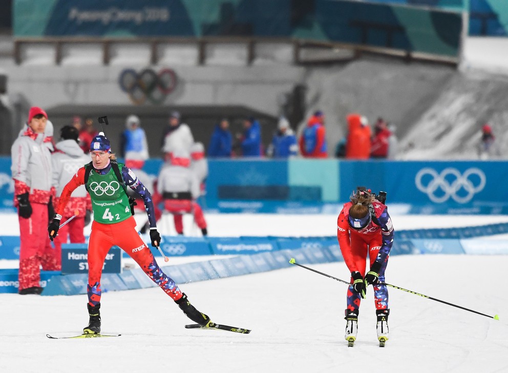 Slovenské biatlonistky Anastasia Kuzminová (vľavo) a Paulína Fialková.