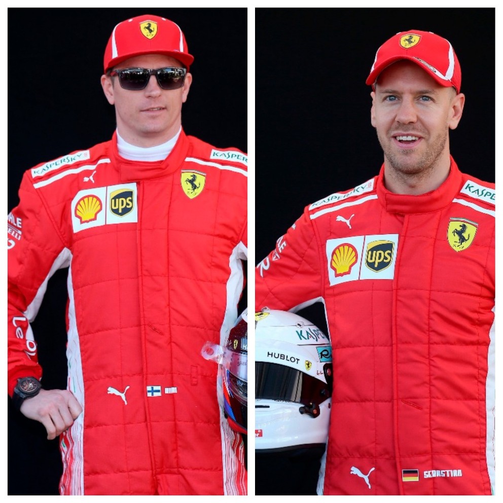 Fín Kimi Räikkönen (vľavo) a Nemec Sebastian Vettel.