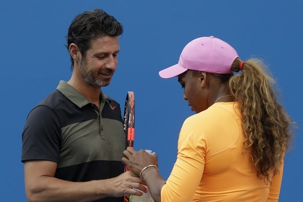 Francúzsky tréner Patrick Mouratoglou a Serena Williamsová.