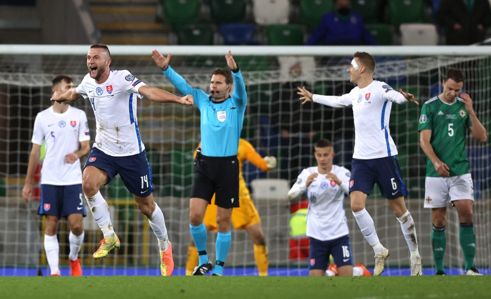 Momentka po zápase Severné Írsko - Slovensko v baráži EURO 2020.