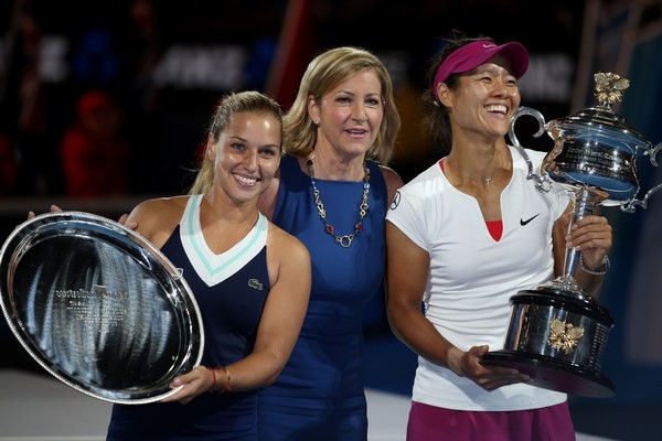 Dominika Cibulková, Chris Evertová a Na Li po finále Australian Open.