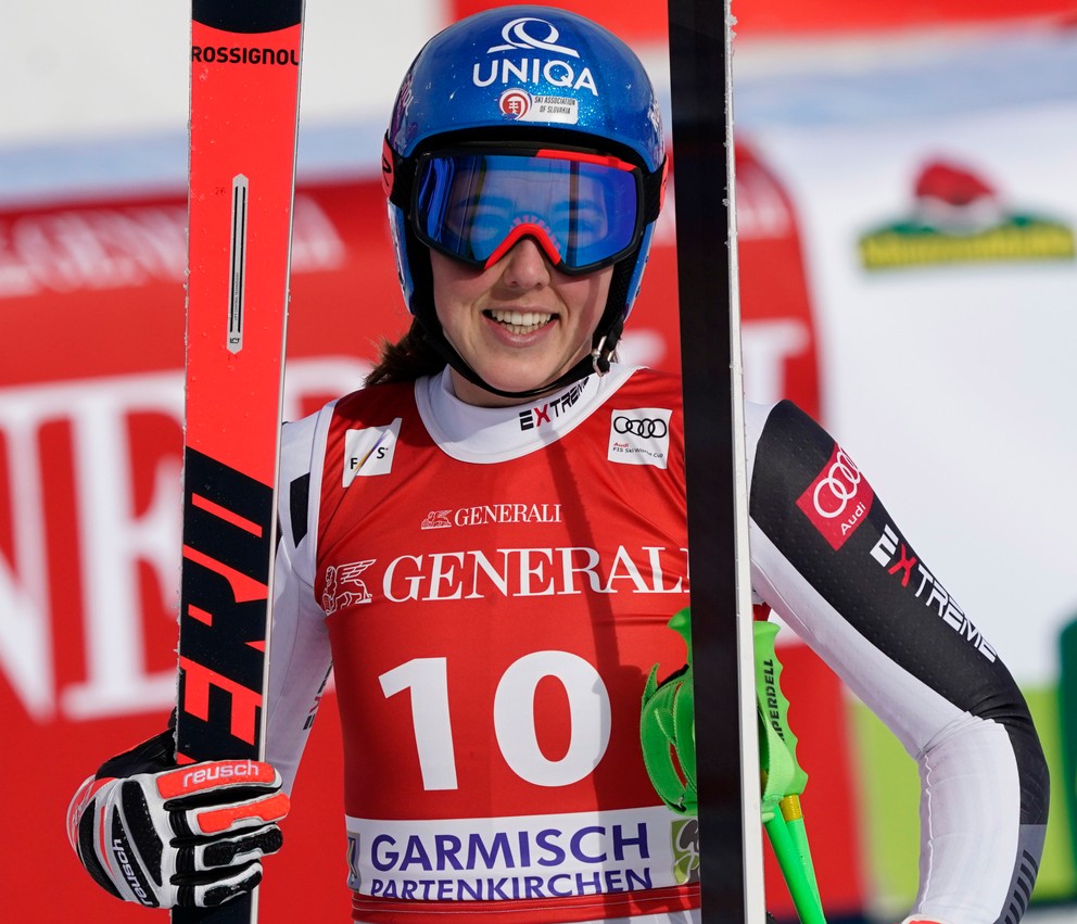Petra Vlhová po super-G v Garmisch-Partenkirchene.