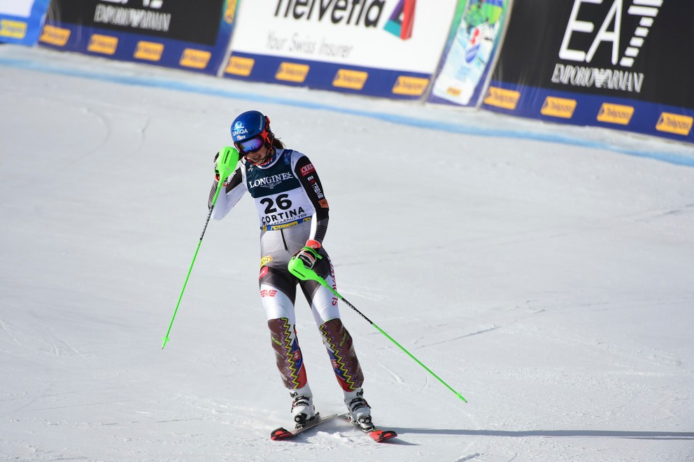 Petra Vlhová v cieli druhého kola kombinácie (slalom) na MS v lyžovaní.