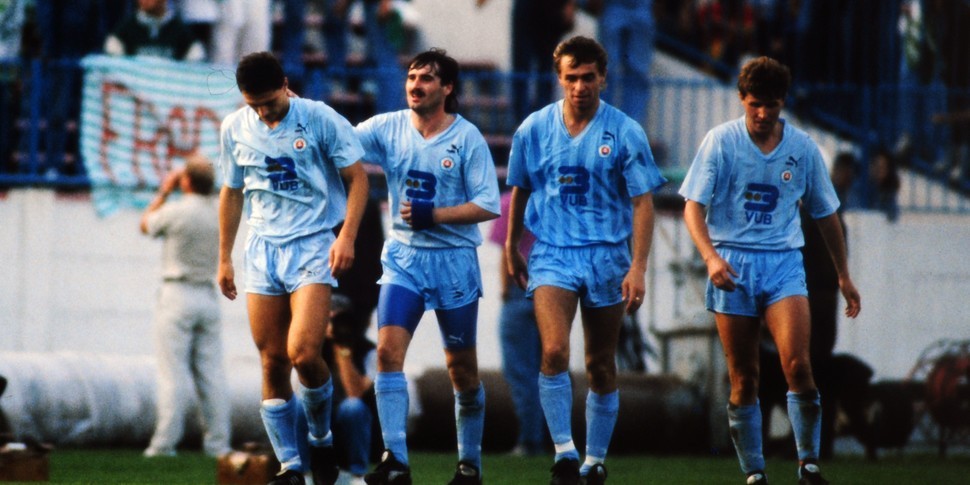 Peter Dubovský (vľavo) v drese ŠK Slovan Bratislava.
