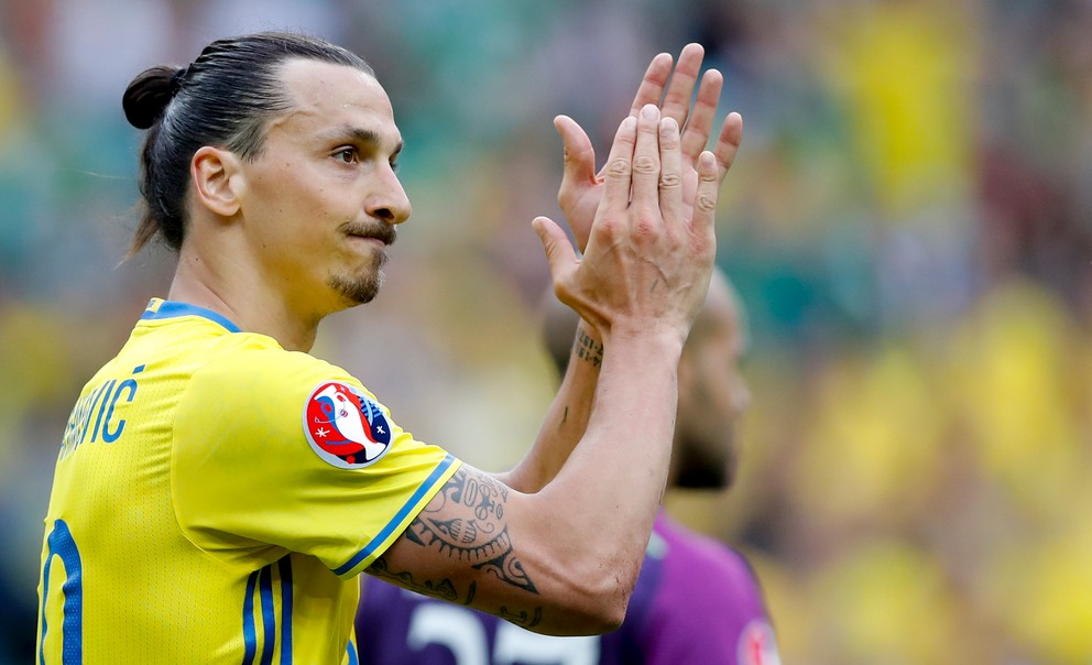 Zlatan Ibrahimovič, archívna fotografia v reprezentácii Švédska.