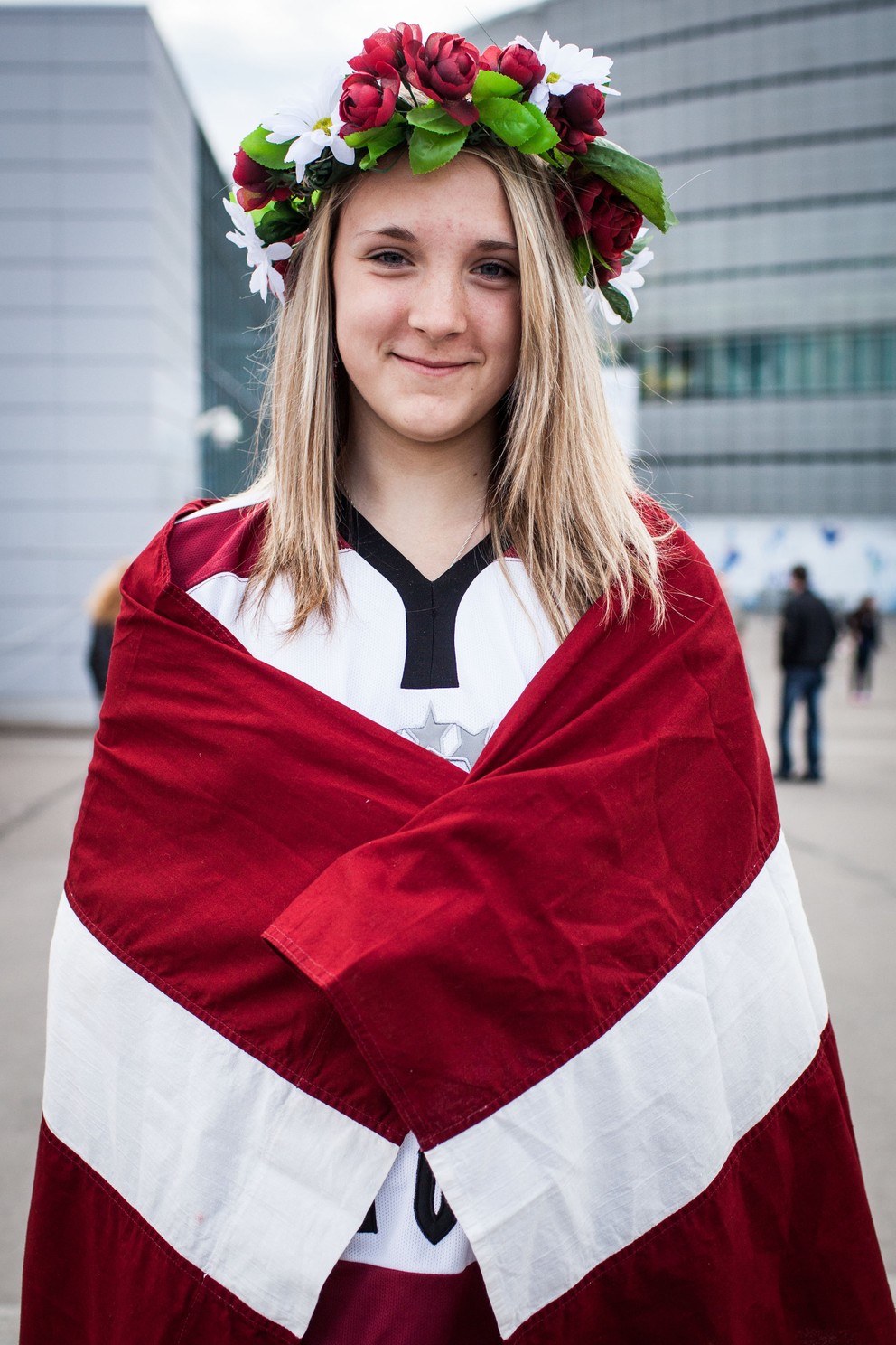 Fanúšička Lotyšska.