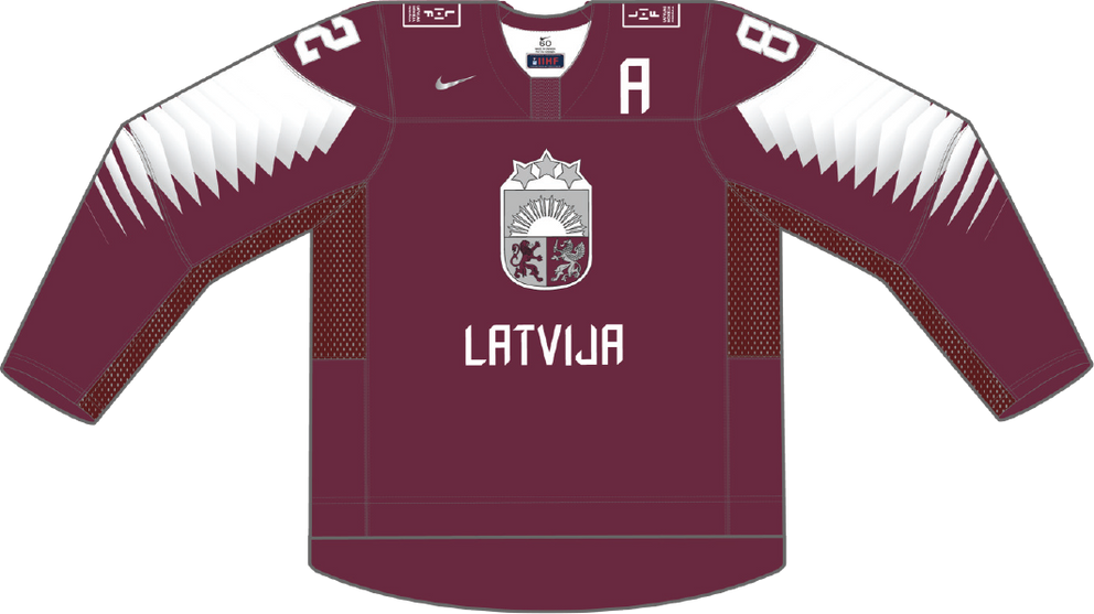 Lotyšsko na MS v hokeji 2021 - dresy vonku.