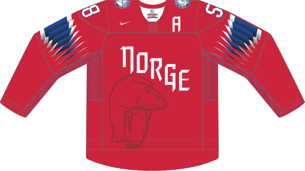 Nórsko na MS v hokeji 2021 - dresy vonku.