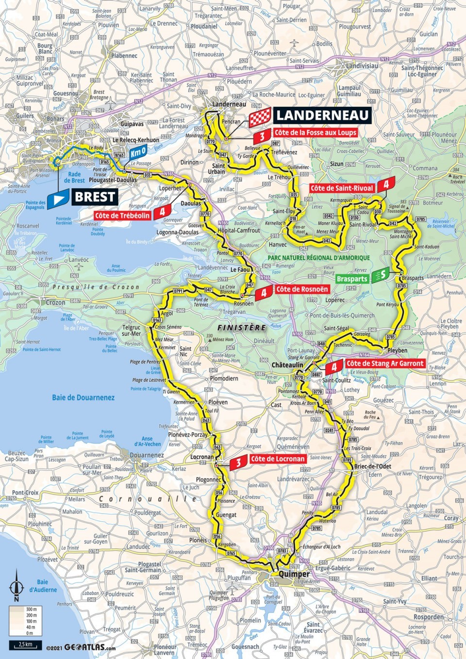 1. etapa na Tour de France 2021 - mapa.