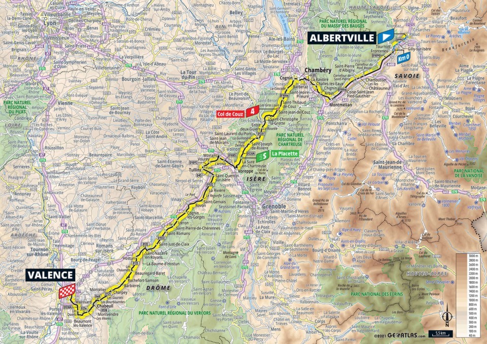 10. etapa na Tour de France 2021 - mapa.