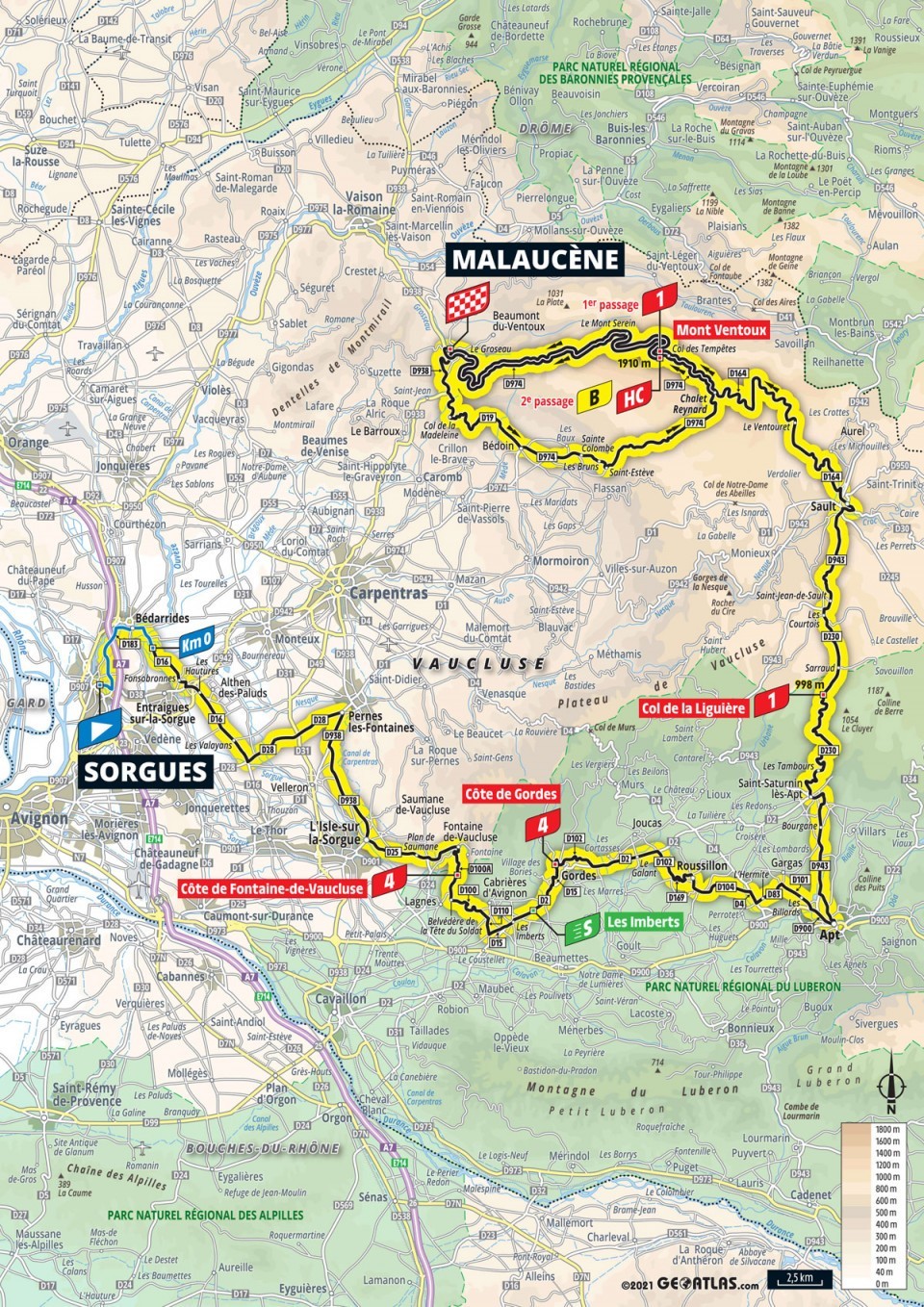 11. etapa na Tour de France 2021 - mapa.