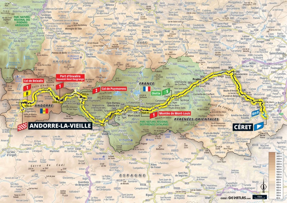 15. etapa na Tour de France 2021 - mapa.