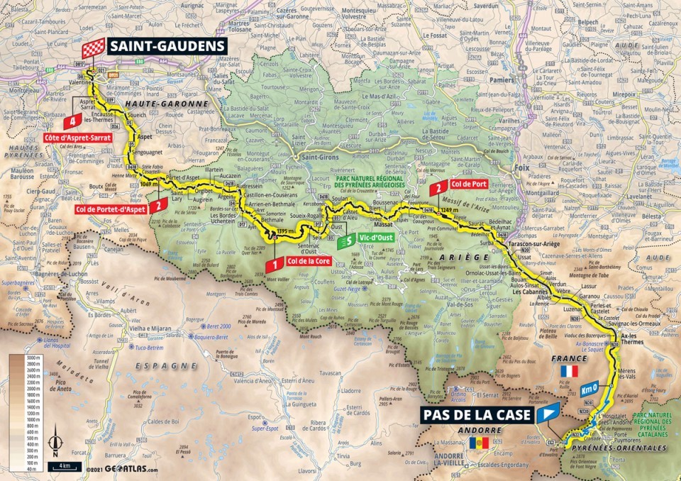 16. etapa na Tour de France 2021 - mapa.