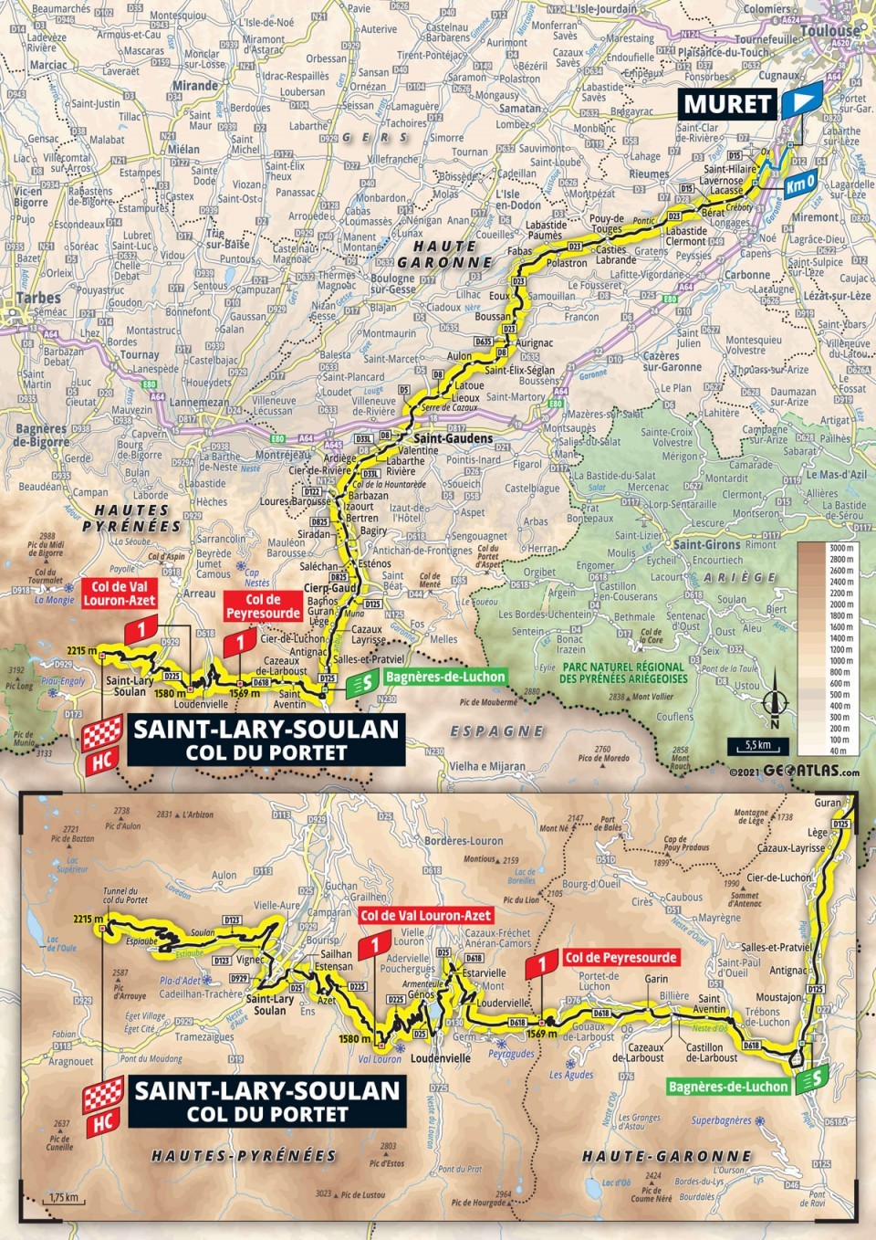17. etapa na Tour de France 2021 - mapa.
