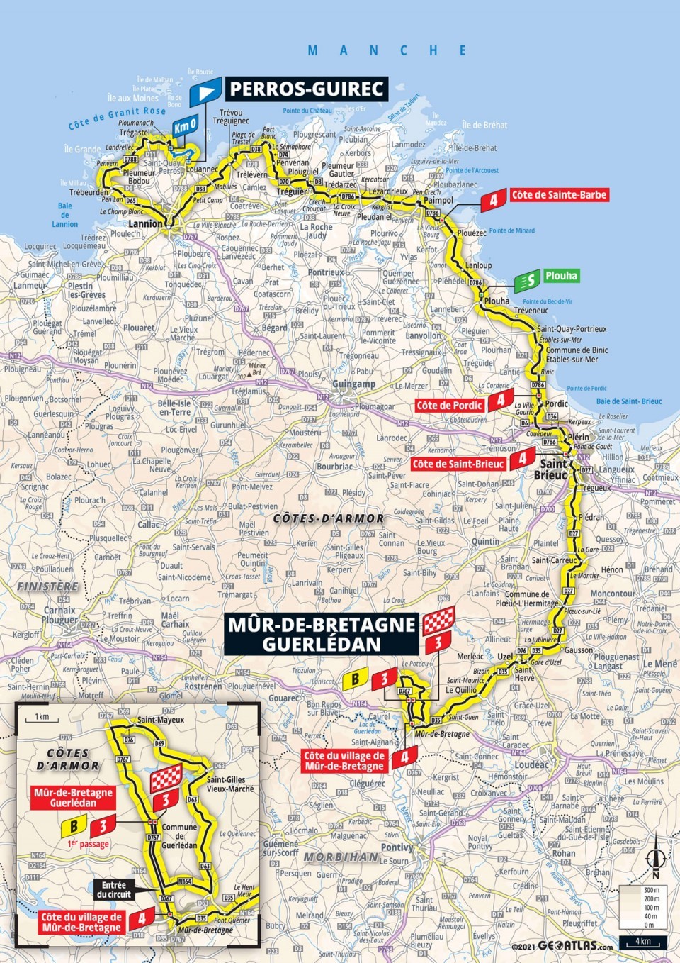 2. etapa na Tour de France 2021 - mapa.