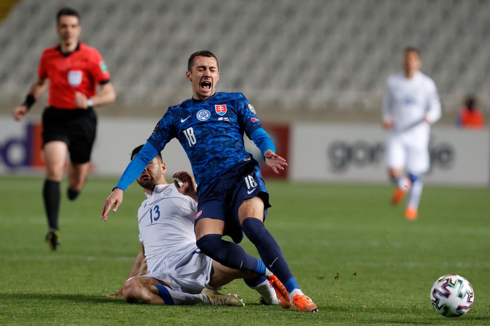 Ivan Schranz v zápase proti Cypru.