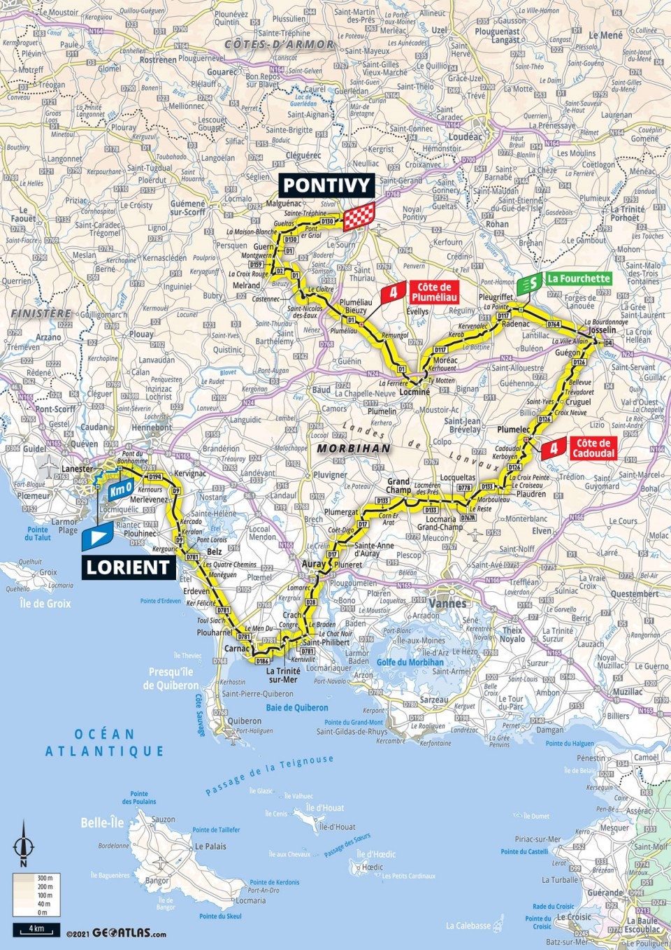 3. etapa na Tour de France 2021 - mapa.