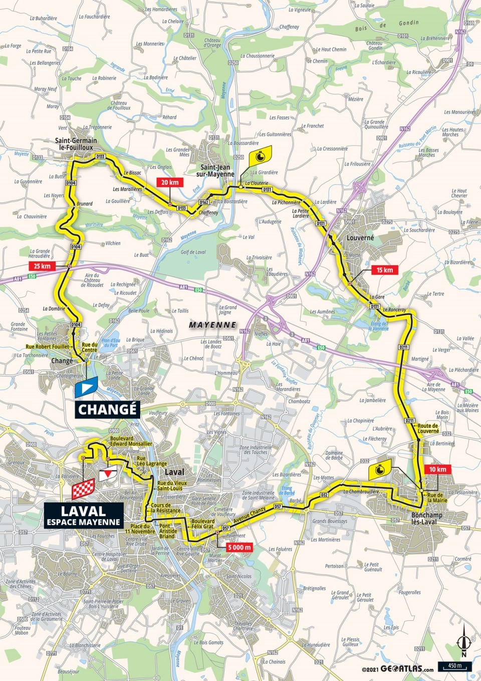 5. etapa na Tour de France 2021 - mapa.