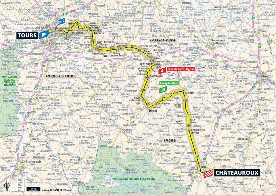 6. etapa na Tour de France 2021 - mapa.