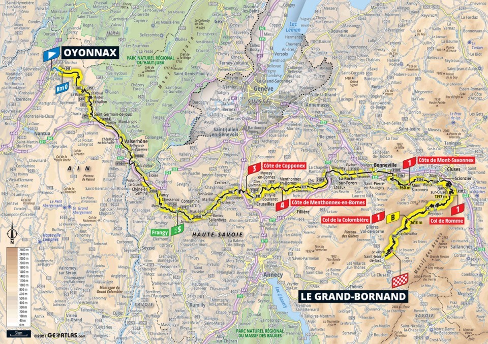 8. etapa na Tour de France 2021 - mapa.