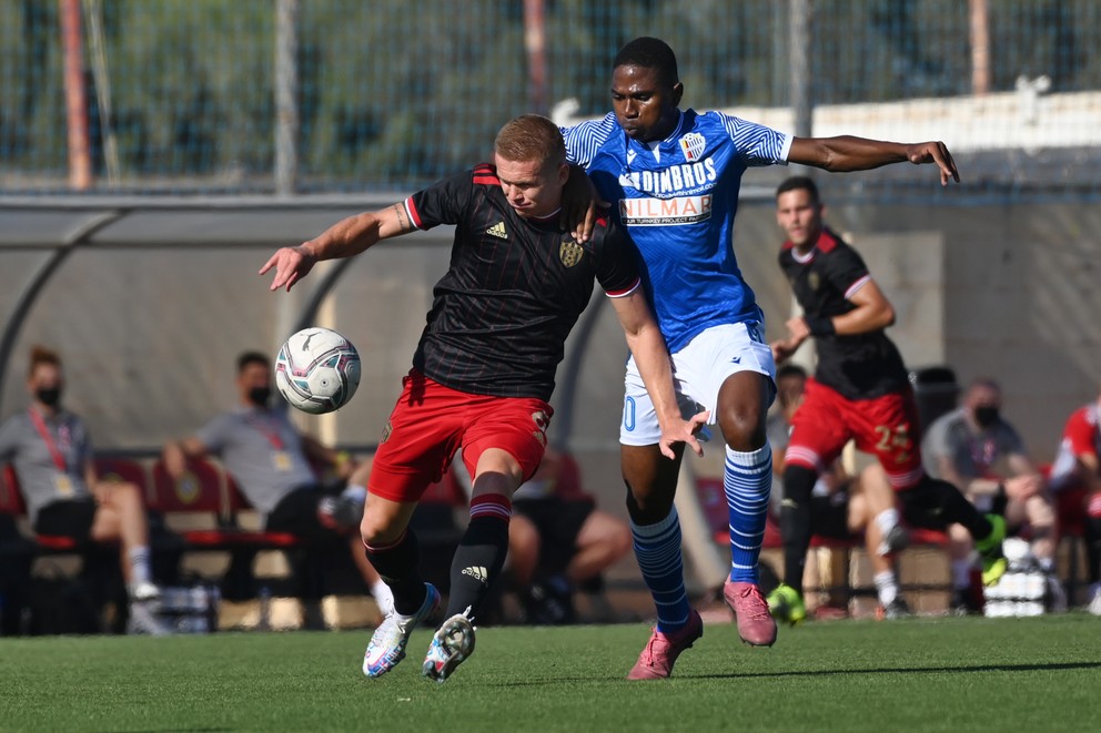 Zápas medzi FC Mosta a Sprartak Trnava.