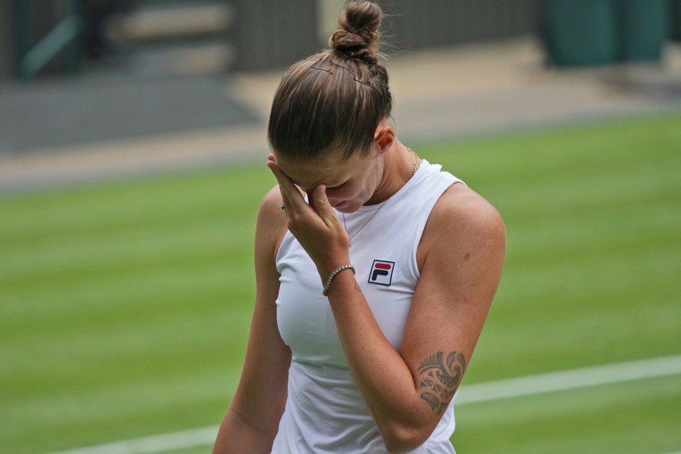 Karolína Plíšková po finále Wimbledonu 2021.