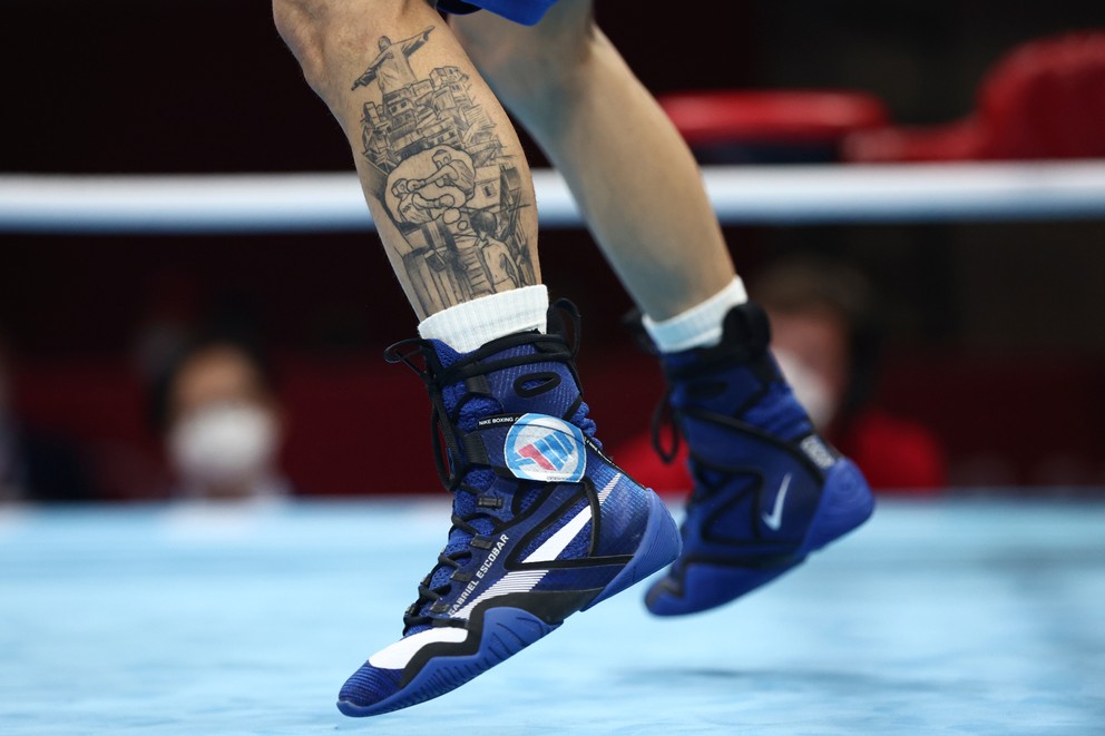 Nohy španielskeho boxera Gabriela Escobara Mascunana.