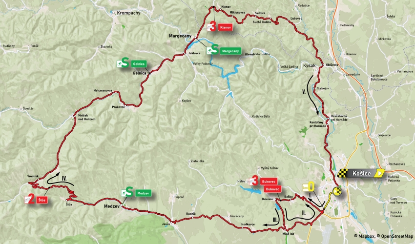 Mapa: 1. etapa na Okolo Slovenska 2021.