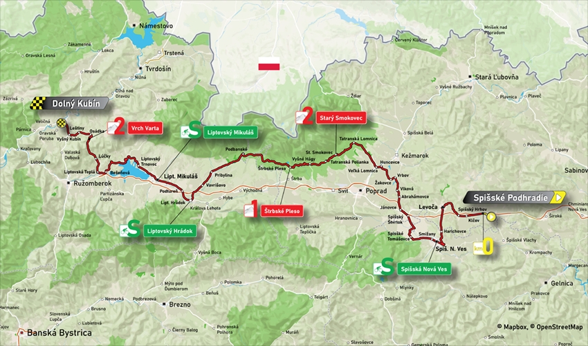Mapa: 2. etapa na Okolo Slovenska 2021.