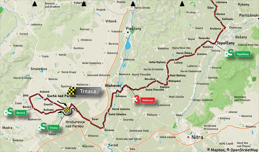 Mapa: 4. etapa na Okolo Slovenska 2021 (cieľ).