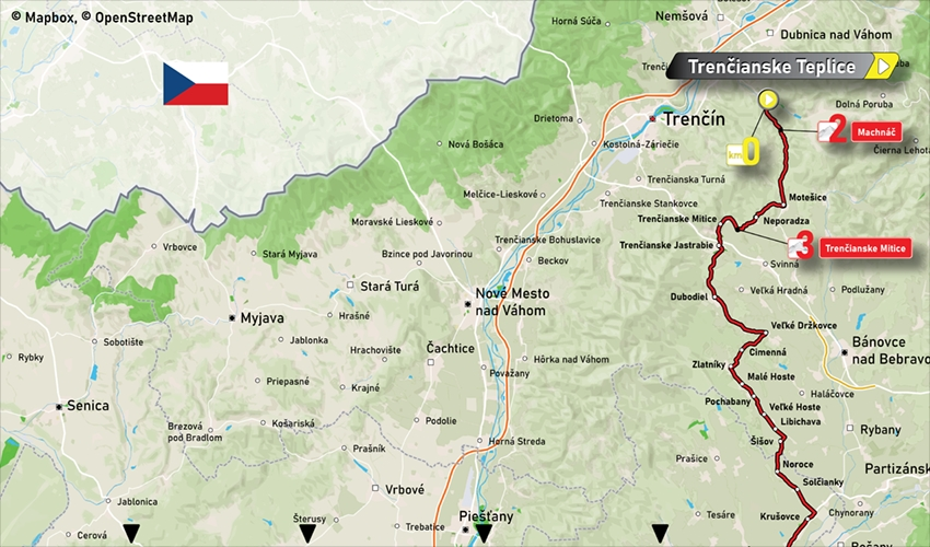 Mapa: 4. etapa na Okolo Slovenska 2021 (štart).