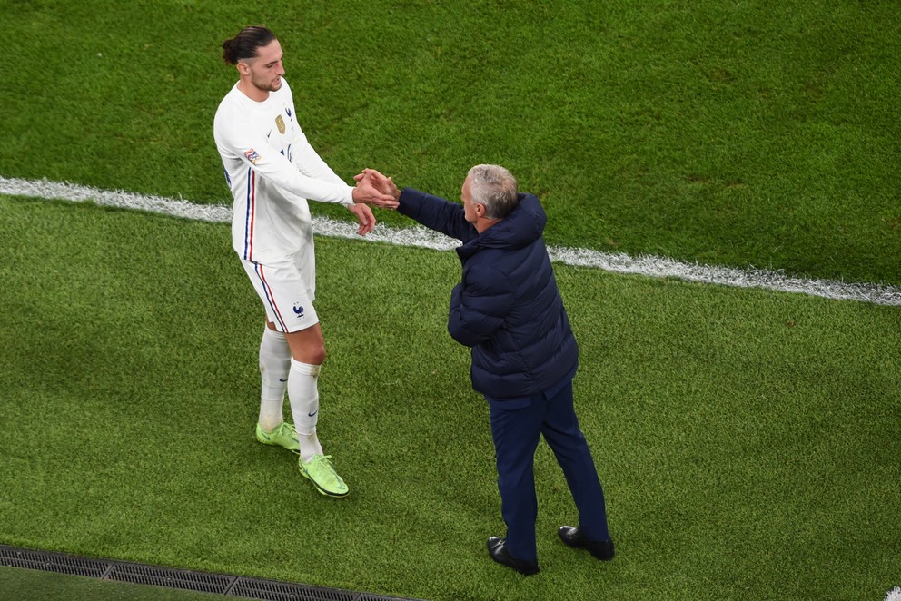 Adrien Rabiot a Didier Deschamps.